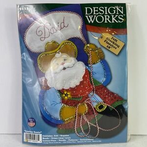 Design Works Cowboy Santa Felt Stocking Kit 5233 Western Christmas DIY 18 Inch